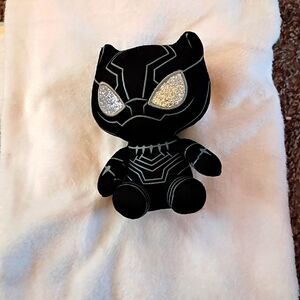 TY  Beanie Baby, Marvel  Avengers Black Panther Plush Toy, Black/Silver, 6"